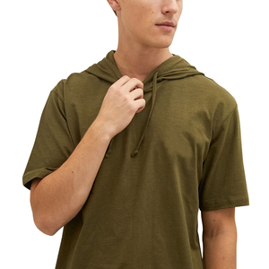 Personnalisé 100% Coton Hommes À Capuche Sans Manches Polaire Hoodies Élégant Gym Porter Respirant Léger Anti-Rides Surdimensionné Automne - Product Image 4