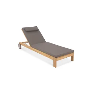 Outdoor Sun Lounger Teak Wood Sunbed Furniture Best Quality - Nova