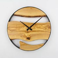 Horloge murale silencieuse en quartz en bois MDF, design Montagnes, Décoration Ramadan, Taille et cadre personnalisables