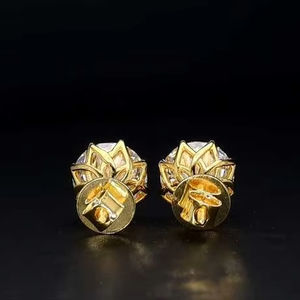 Pendientes de tuerca finos de diamante cultivado en laboratorio de corte clásico con estilo Unisex, oro rosa amarillo blanco de 18 quilates, a la moda para fiesta de aniversario de boda - Product Image 4