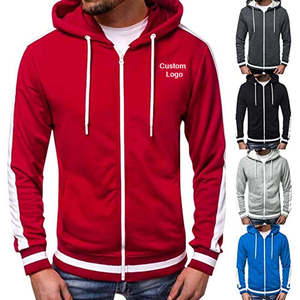 Sudadera con capucha y cremallera completa, diseño personalizado OEM, estilo urbano, cortada y cosida, cortavientos, transpirable, poliéster/algodón para hombre - Product Image 6