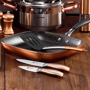 Juego de Sartenes PIXEL Chef (24x4.5cm) + 3 Cuchillos de Acero Inoxidable con Soporte Magnético + 5 Utensilios de Cocina de Silicona - Product Image 6