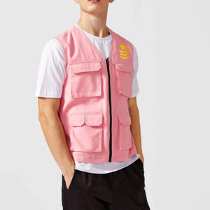 Logotipo personalizado y color transpirable sin mangas Cargo chaleco chaqueta con múltiples bolsillos para el verano - Product Image 1