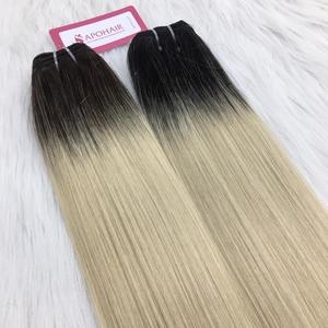 Cheveux à trame machine doublement étirés couleur Ombré en gros # 1B/ # 60 extensions de cheveux humains, cheveux raides, trame de cheveux, tissage de cheveux, teints - Product Image 1