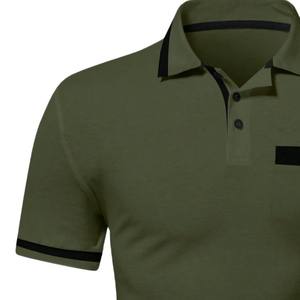 เสื้อโปโลผู้ชายกันริ้วรอย คุณภาพพรีเมียม สวมใส่สบาย ขายดี ดีไซน์ใหม่ล่าสุด เสื้อโปโลขายดี พร้อมโลโก้/สีตามสั่ง - Product Image 5