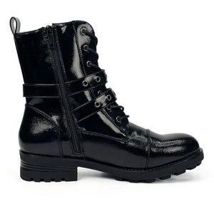 Zapatos de Trabajo Negros de Media Caña con Cordones y Hebilla Estilo Punk para Mujer, Calidad de Exportación Personalizada, Novedad 2026 - Product Image 3