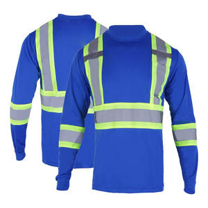 T-shirt respirant réfléchissant haute visibilité Chemise de sécurité à manches courtes en polyester pour la construction d'entrepôts de travail-Classe 3 - Product Image 1