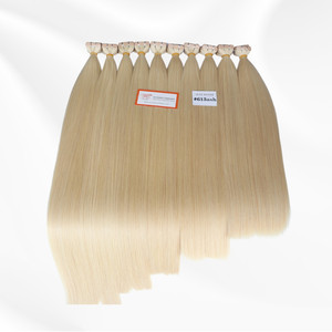 Extensions de cheveux humains à bandes adhésives AZ Hair Company, blond clair # 613ash Remy Fusion Full Ends Single - Product Image 1
