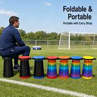Tabouret télescopique réglable en hauteur, antidérapant, en plastique, pliable, siège portable à pliage rapide pour la pêche, le camping, le jardin et l'extérieur