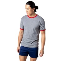 T-shirts Garçons Ringer Lock Rouge Gris 100% Coton Personnalisables Vierge Prix de Gros Style Urbain Décontracté Respirants