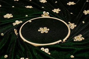 High End Velvet <b>Fabric</b> with Sequin and Jacquard Embroidery for Elegant Party Dresses Formal Wear and Glamorous Evening Gowns - Product Image 2