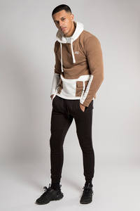 Sudadera con Capucha Extra Grande, con Bolsillo Delantero, Bloques de Color Personalizados al por Mayor, Bordado, Impresión Puff, para Hombre - Product Image 4