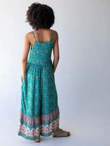 Vestido Largo Bohemio sin Mangas con Estampado, Estilo A, Ecológico, Natural, de Cintura Alta, Elegante para Mujer, Verano 2024 - Product Image 4