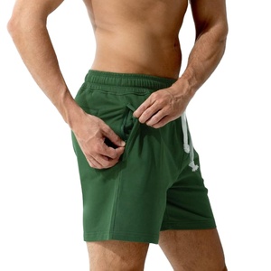 Short de sport pour hommes de haute qualité nouveau coton Polyester taille élastique solide décontracté Jogging Fitness teint uni - Product Image 4