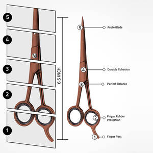 Professional Quality Barber Hair Salon <b>Scissors</b> <b>Best</b> <b>Hairdressing</b> Steel and Stainless Steel Handle <b>Scissors</b> for Haircut - Product Image 2