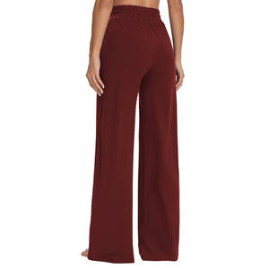 Los mejores pantalones de chándal de invierno, pantalones de chándal acampanados con logotipo personalizado, pantalones de chándal acampanados de Color sólido con cordón de alta calidad para mujer - Product Image 2