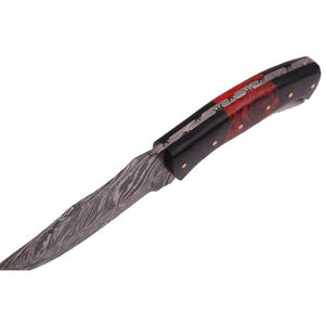 Cuchillo Skinner Multifuncional Burraq OEM Hecho a Mano con Acero de Damasco de 9 Pulgadas y 2mm de Grosor, Mango de Resina y Funda de Cuero - Product Image 6