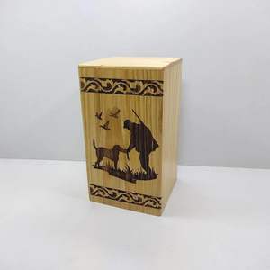 Decorative Urns Wooden <b>Ashes</b> Storage <b>Box</b> <b>Dog</b> Care Engraving Design Large Cremation Urn For <b>Ashes</b> Handcrafted Pine Wood - Product Image 2