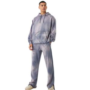 Conjunto Deportivo Personalizado 2026 para Hombre, Estilo Acid Wash, Sudadera con Capucha y Pantalones Deportivos Desteñidos por el Sol, Ecológico, con Cordón Ajustable para Invierno - Product Image 1
