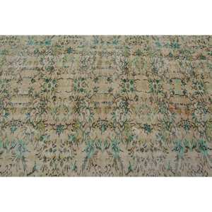 พรมตุรกีวินเทจสีเขียว5.8x9.4ft เบจสานแบบแบนขนสัตว์เย็บปะติดปะต่อกันสำหรับตกแต่งห้องนั่งเล่นหรือห้องโถง - Product Image 5