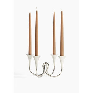 Bougeoir en métal de qualité supérieure, fait à la main, en laiton doré poli, à 3 bras, pour les événements de mariage - Product Image 5