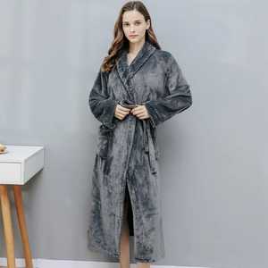 Albornoz personalizado con gofres, batas blancas con logotipo bordado, cuello tipo Kimono, albornoz largo Unisex, albornoz de algodón para Spa - Product Image 4