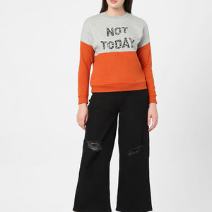 Top vente vierge qualité polaire surdimensionné OEM taille réelle impression personnalisée Logo col rond petite quantité minimale de commande femmes sweats - Product Image 4
