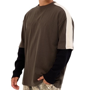 เสื้อยืดดีไซน์กราฟิกทรงหลวมไซส์ใหญ่พิเศษ รุ่นใหม่ล่าสุด ผ้าหนา 250 กรัม สไตล์สตรีทแวร์ ตกแต่งแถบแขนเสื้อแบบวินเทจ ทรงยาว - Product Image 4
