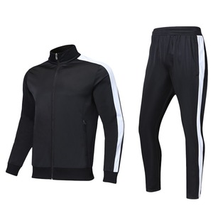 Más tamaño Regular personalizado de alta calidad en blanco logotipo personalizado raya Jogging traje chándal deportes hombres chándal conjunto - Product Image 1