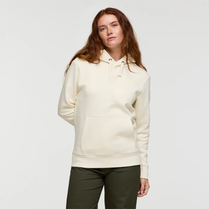 Sudadera crema minimalista con capucha de algodón pesado, bolsillo de canguro, uso diario informal, perfecto para descansar - Product Image 1