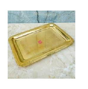 ถาดทองเหลืองดีไซน์เรียบง่ายสำหรับเสิร์ฟชากาแฟร้านอาหารโรงแรมถาดเสิร์ฟโลหะ - Product Image 1