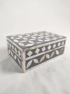 Handcrafted Mother of Pearl <b>Jewelry</b> Box for Gifts Weddings and Anniversaries <b>Packaging</b> and <b>Display</b> from India - Product Image 2