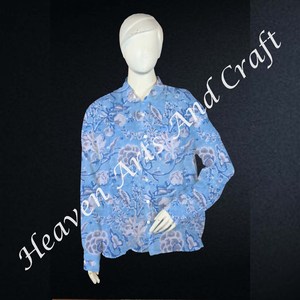2025 Venta caliente bloque estampado algodón Mujer camisa proveedor bloque estampado Boho gitano camisa algodón ropa de noche camisa de mujer - Product Image 3