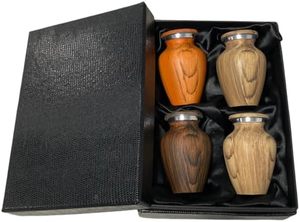 4 Pack of Wood Finish <b>Keepsake</b> Cremation Urns <b>for</b> <b>Ashes</b> Aluminum Urns with Painted Wood Finish 3 Cubic Inch Capacity tablespoons - Product Image 4