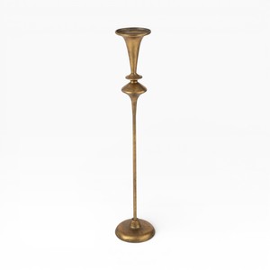 Porte-bougie compact en métal élégant avec finition dorée brillante et base large pour la décoration de table moderne - Product Image 6