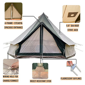 Tienda de lona 2024 para exteriores, tienda de campaña para las cuatro estaciones, servicio OME ODM, tienda de lona de algodón personalizada a la venta - Product Image 3