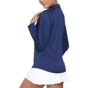 เสื้อโปโลผู้หญิงขนาดพลัสไซส์เสื้อเชิ๊ตวิ่งแฟชั่นเข้ายิมเสื้อโปโลลำลองกีฬาเสื้อเชิ๊ตโปโลมีซิป - Product Image 3