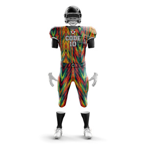 Ensemble de maillots de football américain à manches courtes sur mesure uniformes grande taille et respirants pour garçons prix personnalisé avec nom et numéro - Product Image 5