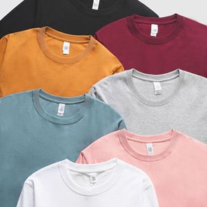 Alta calidad 210gsm algodón cuello redondo manga larga Unisex hombres en blanco Color sólido suelta manga larga Camiseta para hombres DDP envío - Product Image 3