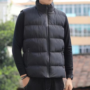 Veste matelassée décontractée sans manches à fermeture éclair sur le devant, style streetwear, personnalisable, pour homme - Product Image 6