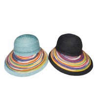 OTOP topi Fedora musim panas wanita, gaya koboi pantai anyaman polos untuk wanita grosir untuk memancing dan bepergian
