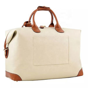 Multi-Function Duffle <b>Bag</b> for Men and Women Fashionable Canvas with Leather Accents <b>Carry</b>-<b>On</b> Size and Zipper Closure Design - Product Image 2