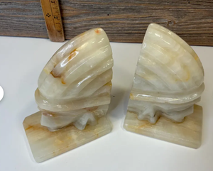 Porte-livres vintage des années 70 en onyx, en marbre artisanal, décoratif, pour la maison, le bureau, l'étagère - Product Image 1