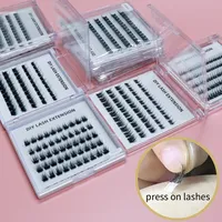 Kit de Pestañas Postizas en Racimo, Volumen DIY, OEM ODM, Autoadhesivas, Efecto 3D, Material PBT Cruelty-Free, Kits de Extensión de Pestañas