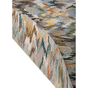Tapis noué à la main en laine, bambou et soie, motif abstrait Manchaha, gris et noir, 10 mm, pour salon, couloir, rectangle, Les-1212 - Product Image 5