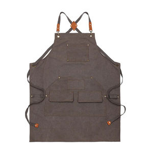 Custom Logo Printed Canvas Bib Sleeved <b>Apron</b> Waterproof and Oil-Resistant Work Clothes for Summer for Party Wear - Product Image 5