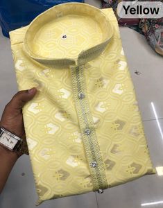 Última colección de tendencia Venta caliente suave Jacquard seda con auto trabajo hombres Kurat pijama en todo el mundo fábrica suministro exportador - Product Image 5