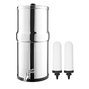 Lowest Prices 304 Grade 12Litre Stainless Steel Gravity Water Filter with Ceramic Catridges For Outdoor & Camping