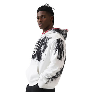 100% Cotton Custom Logo Graphic Printing Puff Print <b>Hoodie</b> 100% Cotton Streetwear Sweatshirt Men's Unisex Hoodies - Product Image 6