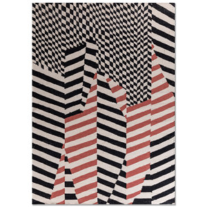 พรมขนสัตว์ทอมือลายเรขาคณิตสีงาช้าง สำหรับบ้าน ห้องนั่งเล่น ห้องนอน รถยนต์ ทางเดิน รูปทรงสี่เหลี่ยมผืนผ้า รุ่น-ADWL-13306 - Product Image 1